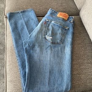 Levi’s 501 mens button fly distressed jeans 34x31